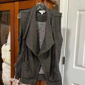 Neon Buddha Charcoal Gray Women's Cardigan Vest